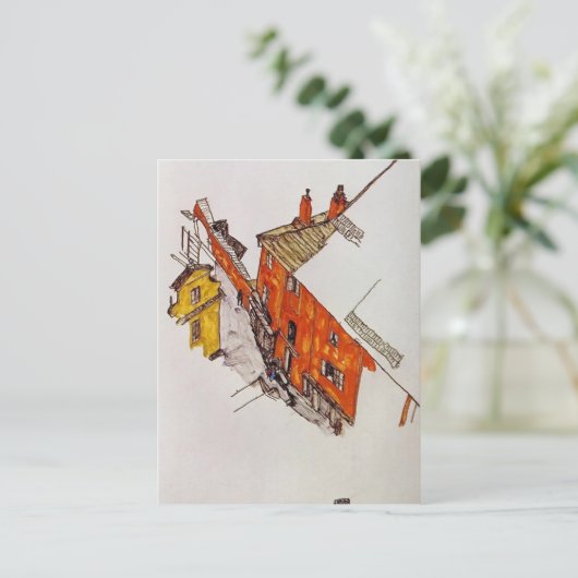 Egon Schiele - Straße in Krumau Postkarte (Stehend Vorderseite)