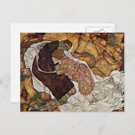 Egon Schiele - Tod und Maiden Postkarte (Vorne/Hinten)