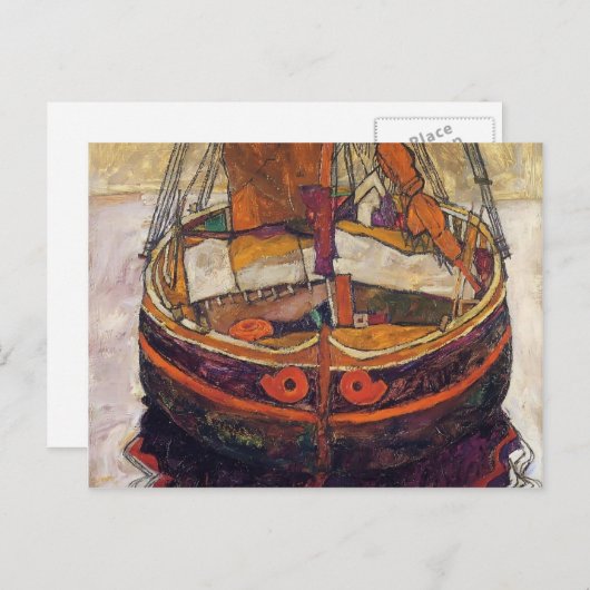 Egon Schiele - Trieste Fischerboot Postkarte (Vorne/Hinten)