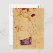 Egon Schiele - Triple Self Portrait Postkarte (Vorne/Hinten)