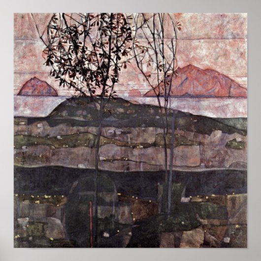 Egon Schiele - untergehende Sonne Poster (Vorne)