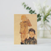 Egon Schiele - Zwei Jungs Postkarte (Stehend Vorderseite)