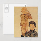 Egon Schiele - Zwei Jungs Postkarte (Vorne/Hinten)