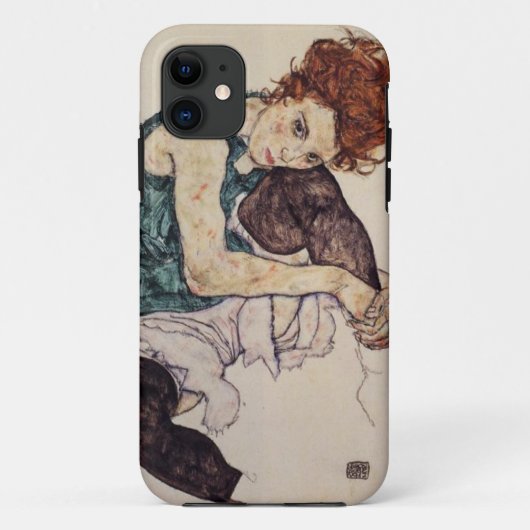 EgonSchiele Sitzfrau iPhone Kasten Case-Mate iPhone Hülle (Rückseite)