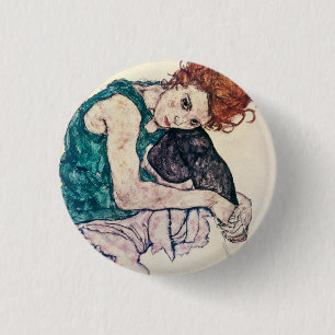 EgonSchiele Sitzfrauen-Knopf Button