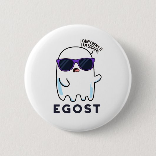 Egost Funny Halloween Ego Ghost Pun Button (Vorderseite)