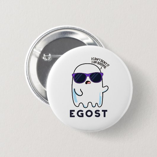 Egost Funny Halloween Ego Ghost Pun Button (Vorne & Hinten)