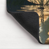 Egret & A Golden Moon Mousepad (Ecke)