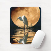 Egret & A Golden Moon Mousepad (Mit Mouse)