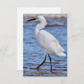 Egret auf der Strandkarte Dankeskarte (Vorne/Hinten)