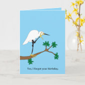 Egret Belated Birthday Karte (Gelbe Blume)