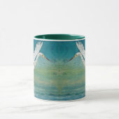 Egret Bird Ocean Aquamarin Art Tasse (Zentrum)