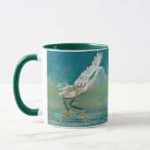 Egret Bird Ocean Aquamarin Art Tasse (Links)