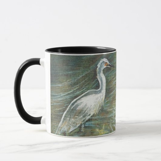 Egret Bird Water Art Tasse (Links)
