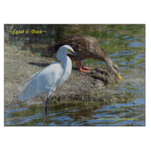 Egret & Duck Glass Cutting Board Schneidebrett