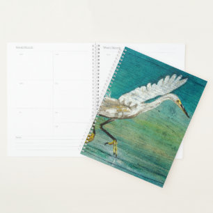 Egret Gorgeous Shorebird auf Wasserhandgemälde Kun Planer