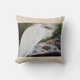 Egret im Bergkissen Kissen