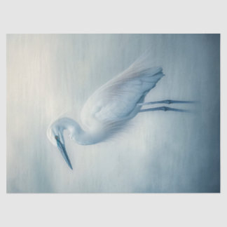 Egret in der Nebeldekoupage Seidenpapier