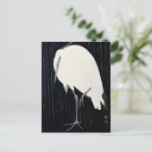 Egret in der Regenmalerei von Ohara Koson Postkarte (Stehend Vorderseite)
