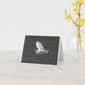 Egret in Flight Karte (Gelbe Blume)
