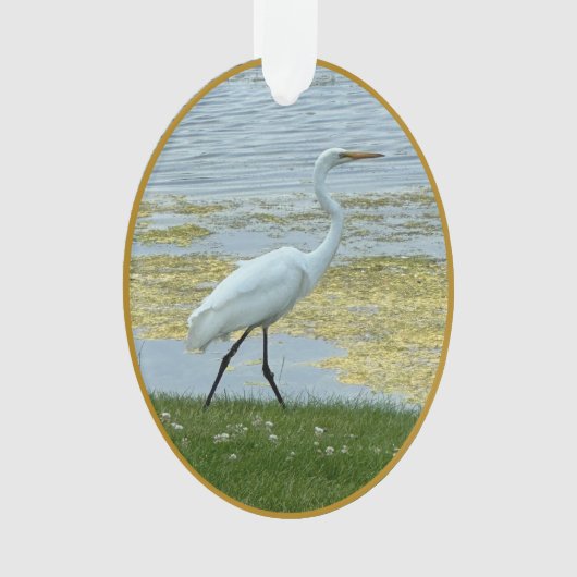 Egret Lake Bird Ornament (Vorderseite)