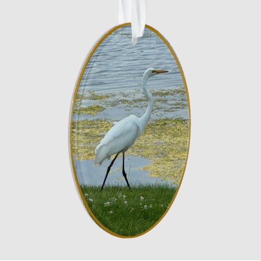 Egret Lake Bird Ornament (Vorderseite)