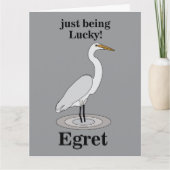 Egret Lucky Bird Karte (Vorderseite)