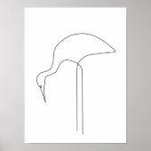 Egret Minimalistisch Bird Line Art Poster (Vorne)