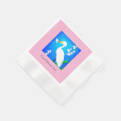 Egret mit Sakura Kirschblüten und Blue Sky Serviette (Ecke)