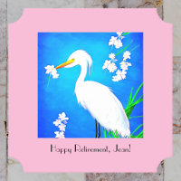 Egret mit Sakura Kirschblüten und Blue Sky