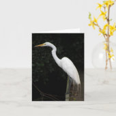 Egret Note Card Karte (Gelbe Blume)
