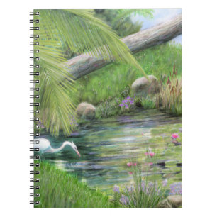 Egret on Pond Notizblock