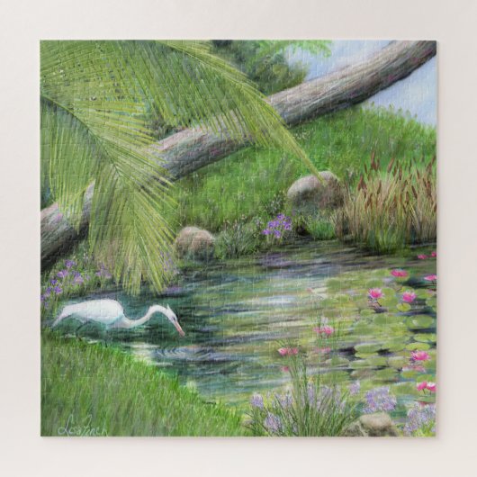 Egret on Pond Puzzle (Vertikal)