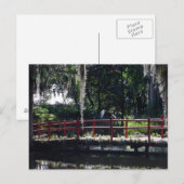 Egret on Red Bridge Postcard Postkarte (Vorne/Hinten)