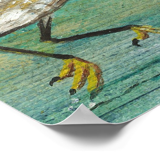 Egret Painted Art Print Poster (Ecke)