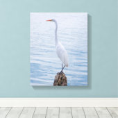 Egret Perch Leinwanddruck (Insitu (Holzboden))