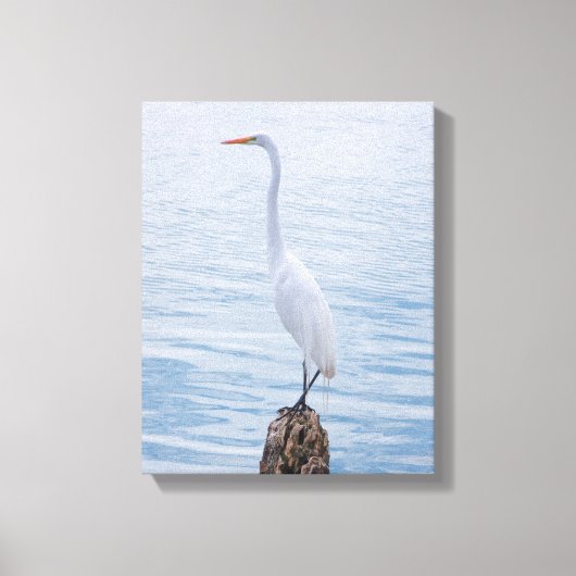 Egret Perch Leinwanddruck (Vorderseite)