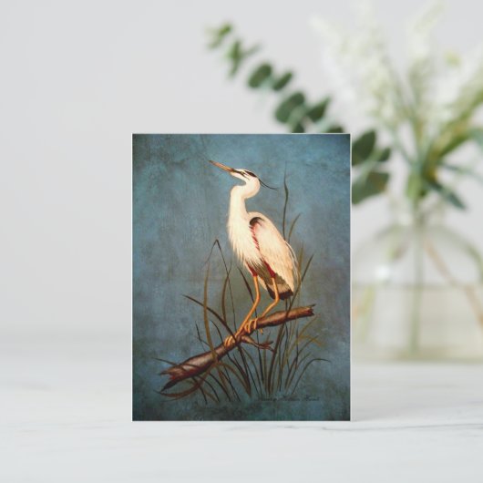 Egret Postkarte (Stehend Vorderseite)
