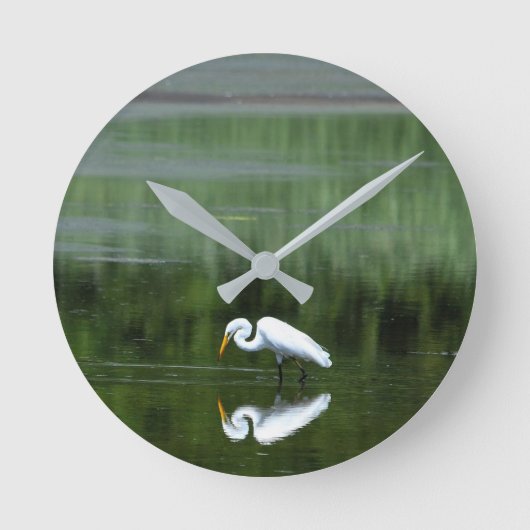 Egret Reflection Acrylwand Uhr (Vorderseite)