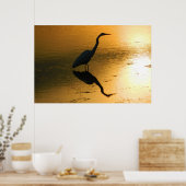 Egret Reflection bei Sunset Poster (Küche)