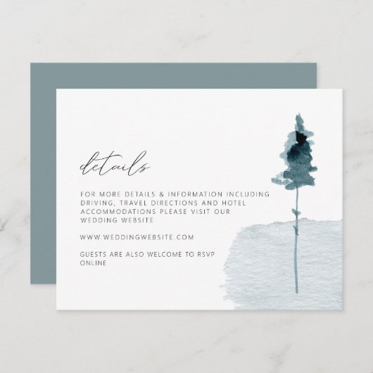 EGRET Rustikale Winterpine - Hochzeitskarte Einladung (Vorne/Hinten)