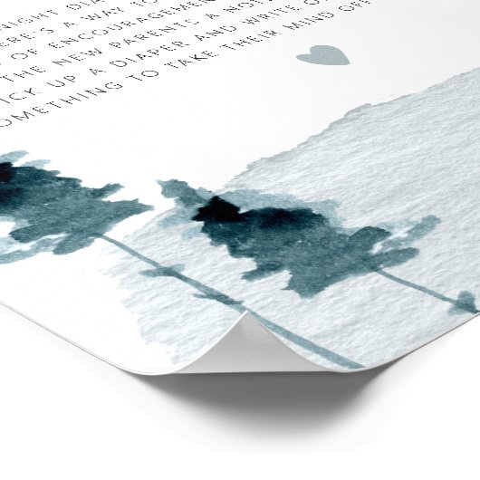 EGRET Rustikales Schiefer Blaue Spätnachtspurt Spi Poster (Ecke)