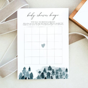 EGRET Rustikales Winter Pine Baby Dusche Bingo Spi Einladung
