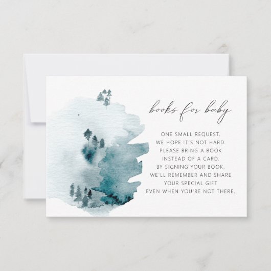 EGRET Slate Blue Pine Baby Duschbücher für Baby Einladung (Vorderseite)