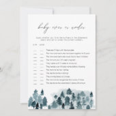 EGRET Slate Blue Pines Over oder Under Baby Game Einladung (Vorderseite)