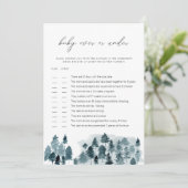 EGRET Slate Blue Pines Over oder Under Baby Game Einladung (Stehend Vorderseite)