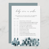 EGRET Slate Blue Pines Over oder Under Baby Game Einladung (Vorne/Hinten)