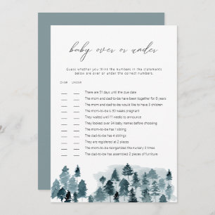 EGRET Slate Blue Pines Over oder Under Baby Game Einladung