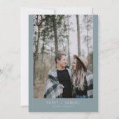 EGRET Slate Blue Watercolor Rette unser neues Datu Einladung (Rückseite)