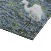 Egret Stork Blue Lake White Bird Schneidebrett (Ecke)
